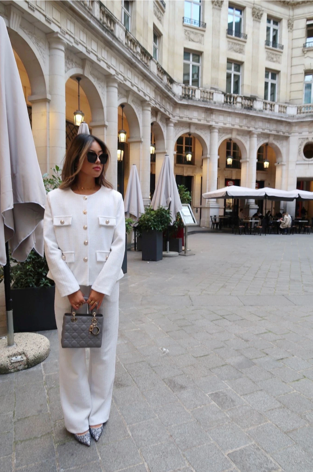 Veste tweed à col rond