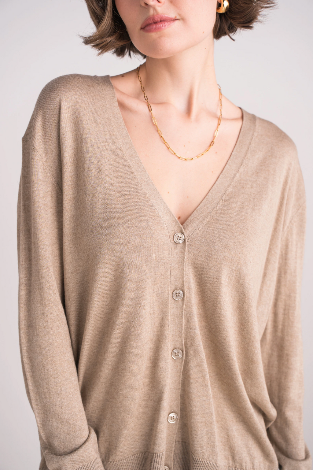 Cardigan soie et cachemire oversize