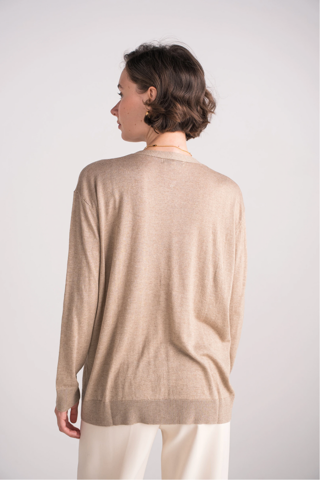 Cardigan soie et cachemire oversize