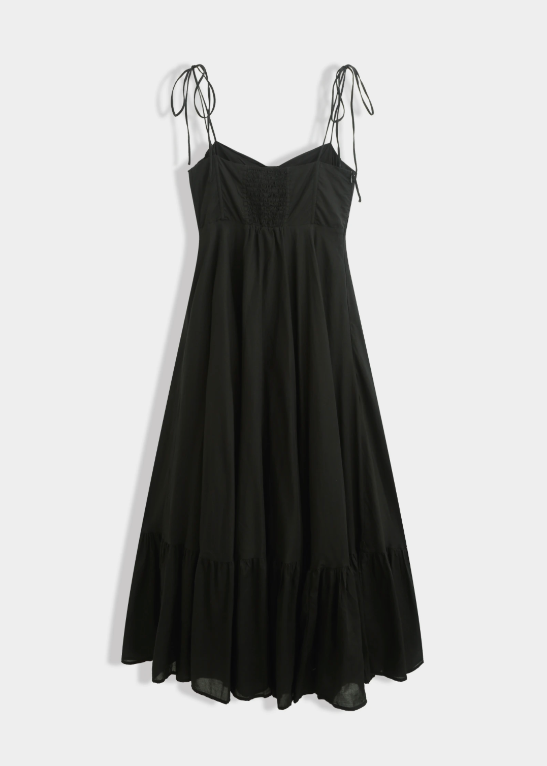 Robe longue en popeline de coton avec bretelles