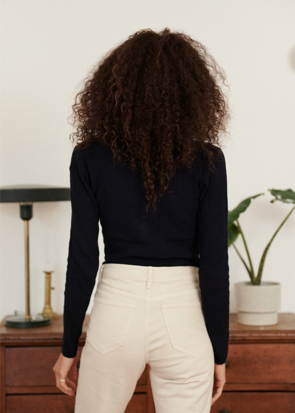 Pull en laine et coton col V